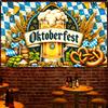 Oktoberfest Theme Banner 1 Piece - Traditional German Celebration Background, Beer and Pretzel Design