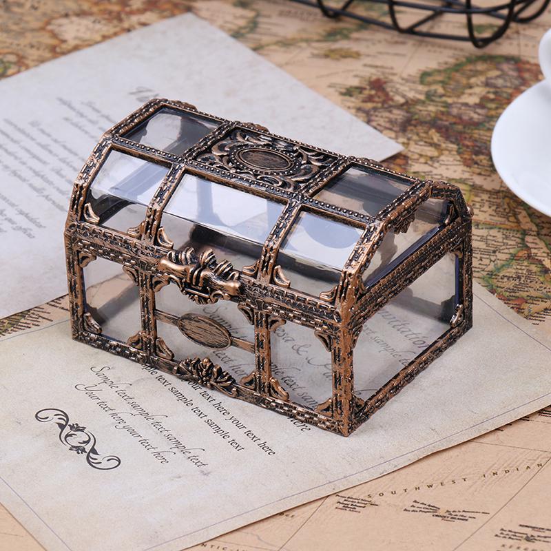 Caja de Gemas Transparente Creativa Pirata Caja de Plástico Accesorios de Decoración de Escena Pirata Caja de Almacenamiento Transparente