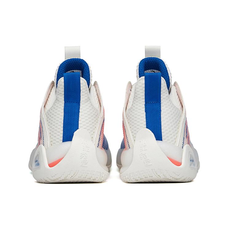 New Anta Cement Bubble 2.0 Cushioned Slip Resistant Low Top Performance Basketball Shoes White Blue Red Hot Orange 112221610-7
