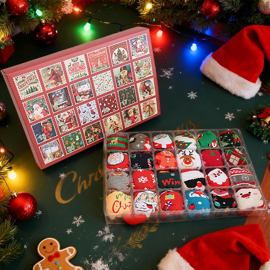 Advent Calendar 2026 For Kids Teens Calf Boys Socks Christmas Countdown Calendar Xmas Surprise Gifts For adult women men