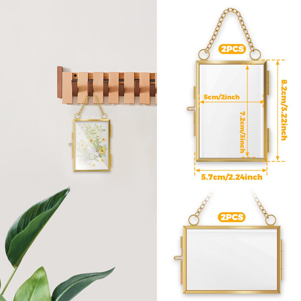 4Pcs Glass Frame Picture Hanging Frames Double Glass Frame Floating Photo Frame Wall Decor Pressed Flower Frames Home Decor
