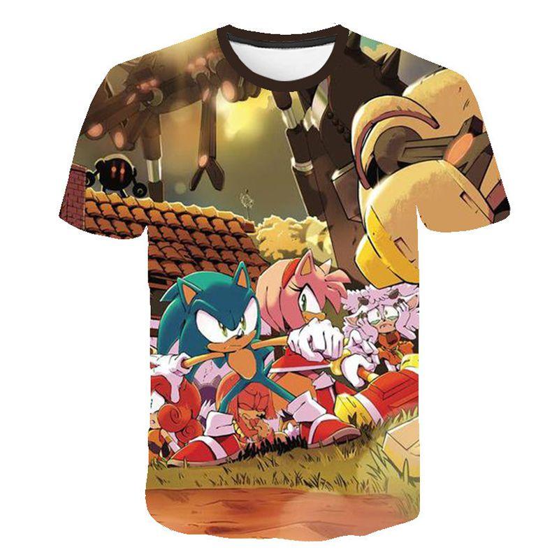 Vibrant Sonic The Hedgehog Printed T-shirt For Kids With Short Sleeves And Comfort Fit
