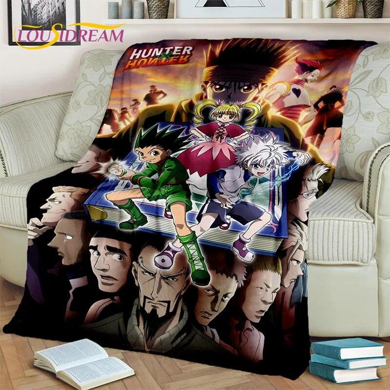 Cartoon HD HxH Anime Hunter×Hunter Blanket,Soft Throw Blanket for Home Bedroom Bed Sofa Picnic Travel Office Cover Blanket Kids