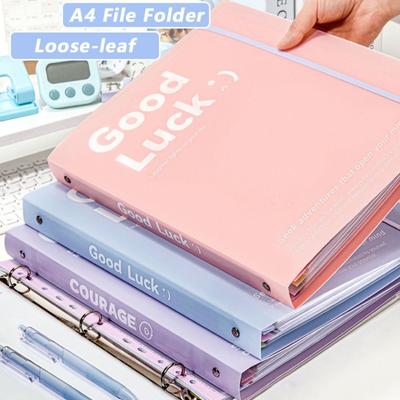 INS Style Loose Leaf A4 File Folder Transparent Detachable Data Book Students Stationery File Bag Gift