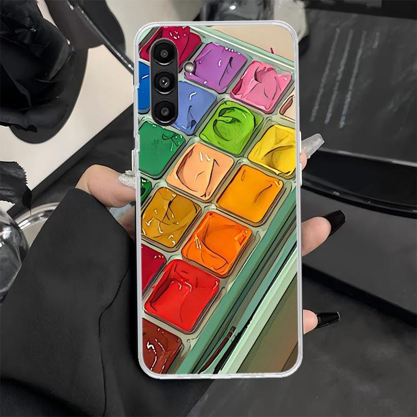 Watercolors Set Paint Palette Painting Box Phone Case for Samsung Galaxy A16 A26 A36 A56 A15 A14 A13 A12 A55 A54 A53 A25 A24 A23