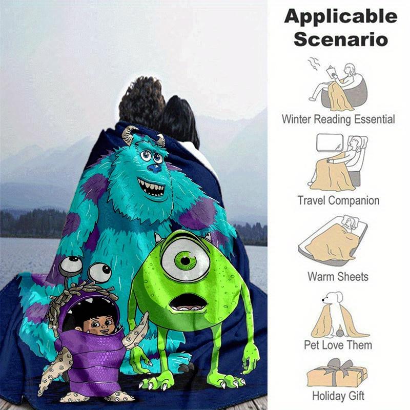 1pc Monsters, Inc. Printing Blanket - Soft, All-Season Throw for Office Blanket, | Personalized Gift with Adorable Cartoon Design