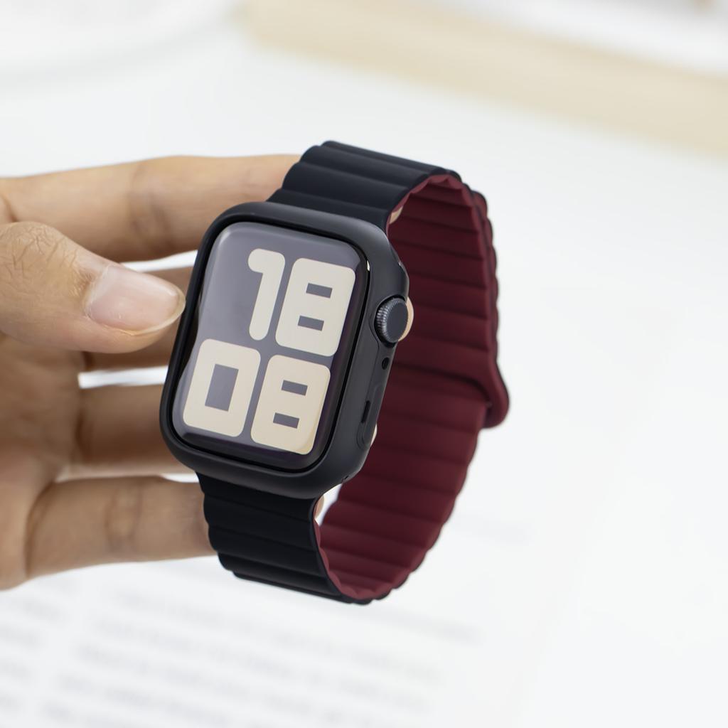 Silikonarmband + Hülle für Apple Watch Armband Ultra 2 49mm 44mm 45mm 42 40mm 38 41mm Damenarmband für iWatch 9 7 8 6 5 4 SE Armband