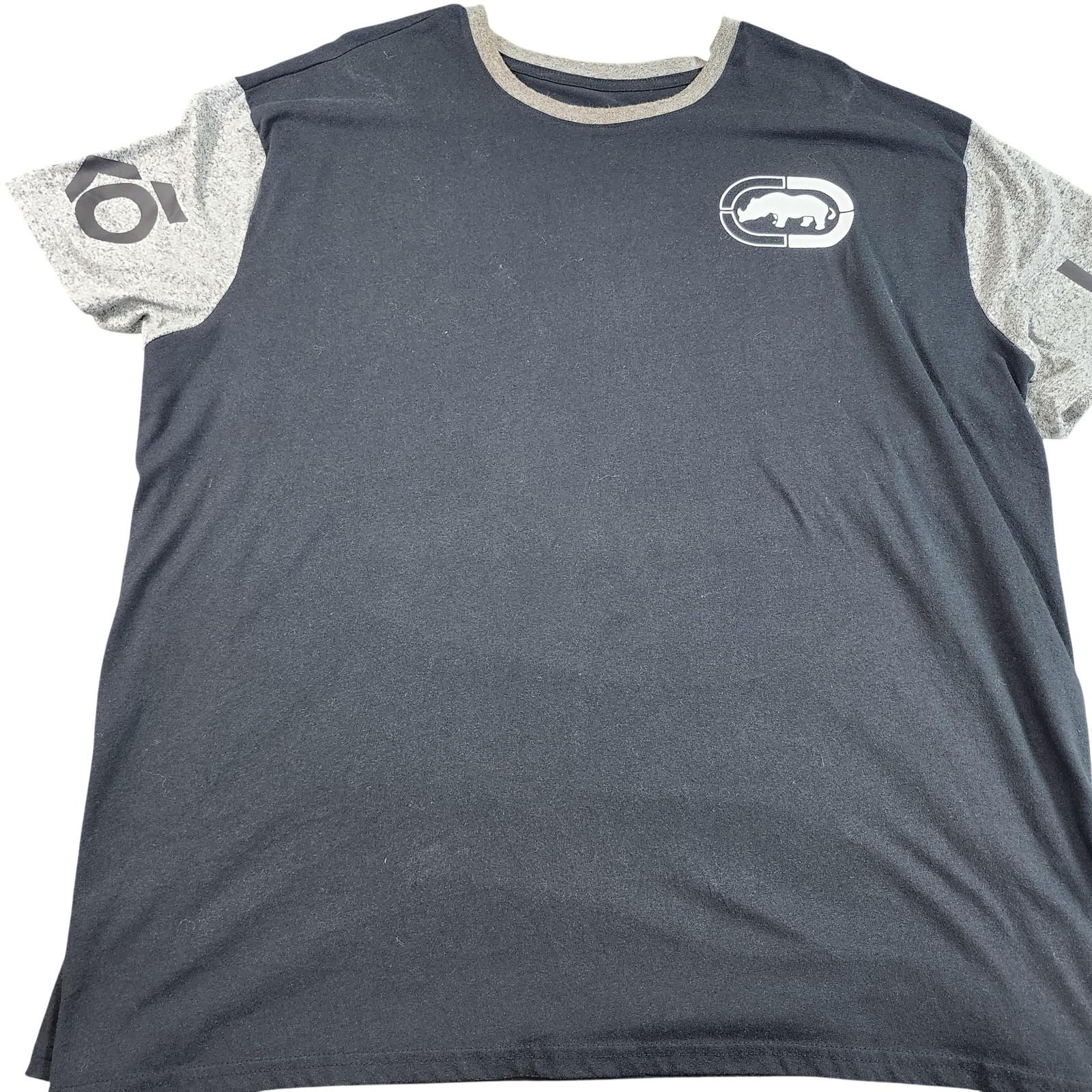 Ecko Unltd. Shirt Mens 4XL Black Rhino Logo Graphic Tee Heather Raglan Sleeves Unisex T-Shirt S