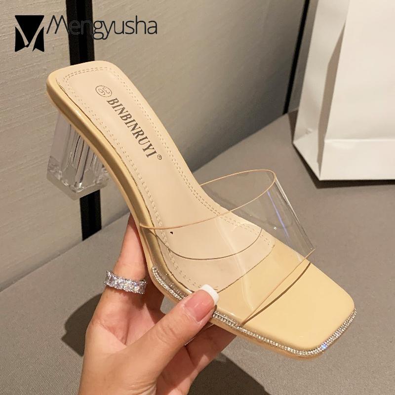 Прозрачные босоножки на высоком каблуке для женщин — фото 3