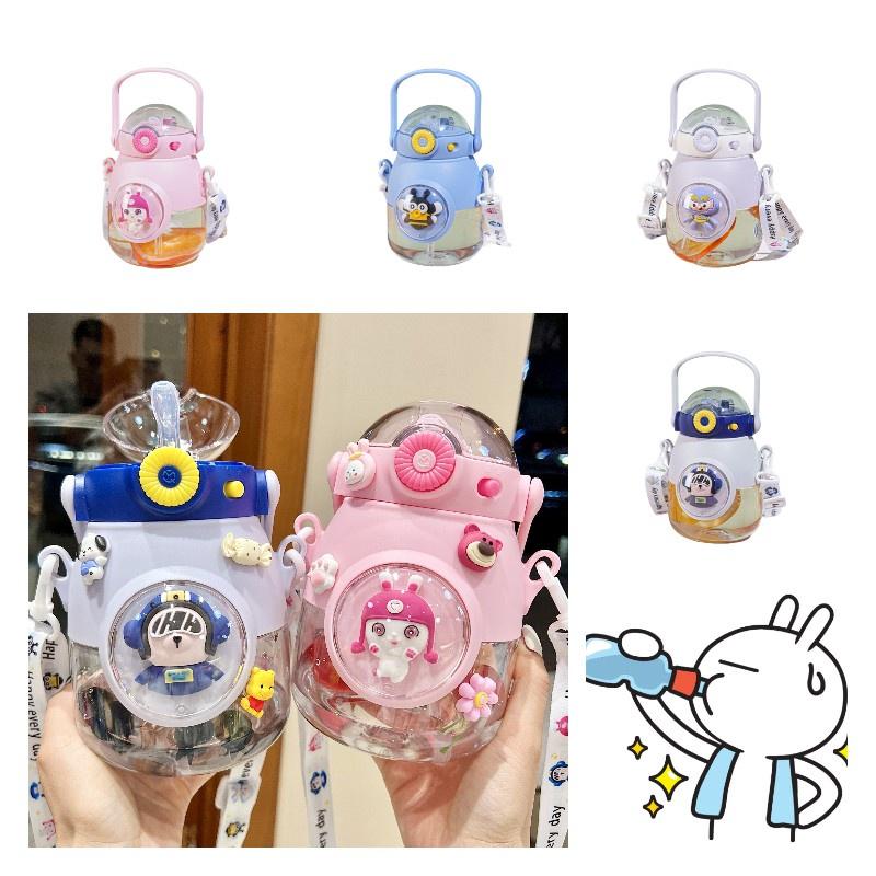 Large Capacity Children's Water Bottle With Straw Ideal For School And Outdoor Use