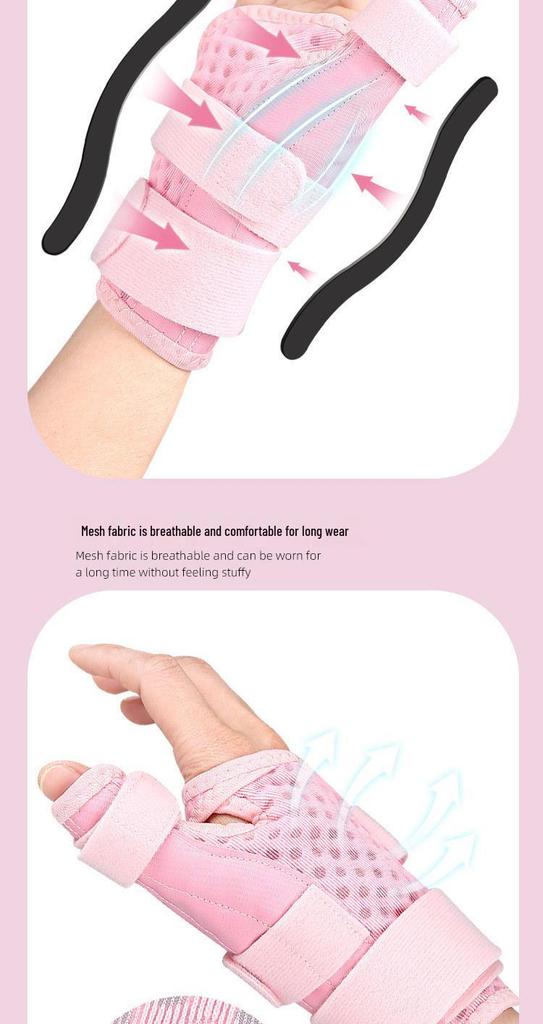Double Thumb Support Breathable Sports Wristband with Velcro Compression