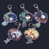 Anime Demo Acryl Schlüsselanhänger Kamado Agatsuma Zenitsu Cartoon-Figur Niedlicher Schlüsselring Schulbelohnung Geschenk