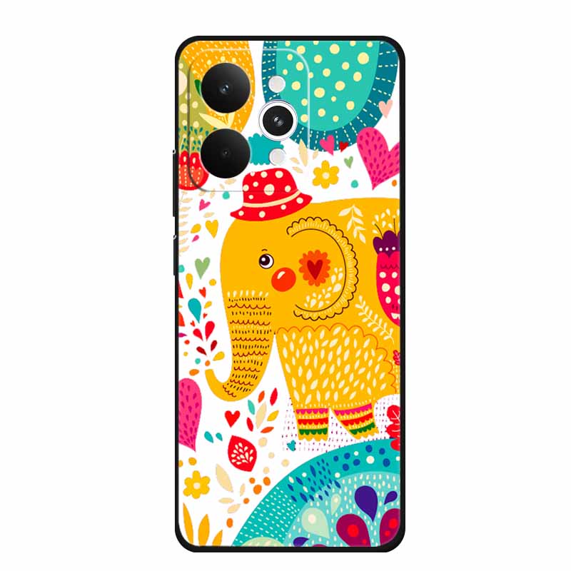 For Realme 15 15 Pro 5G Black Case 3D TPU Silicone Soft Back Cover For Realme C15 6.5" Funda Emboss Relief Flowers Bag Casing