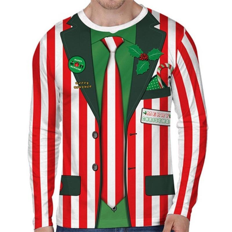 3D Print Christmas Funny Ugly Long Sleeve Tshirt For Men Women Novelty Casual Oversized Tee Shirts Top Clothes Mens In Shirt