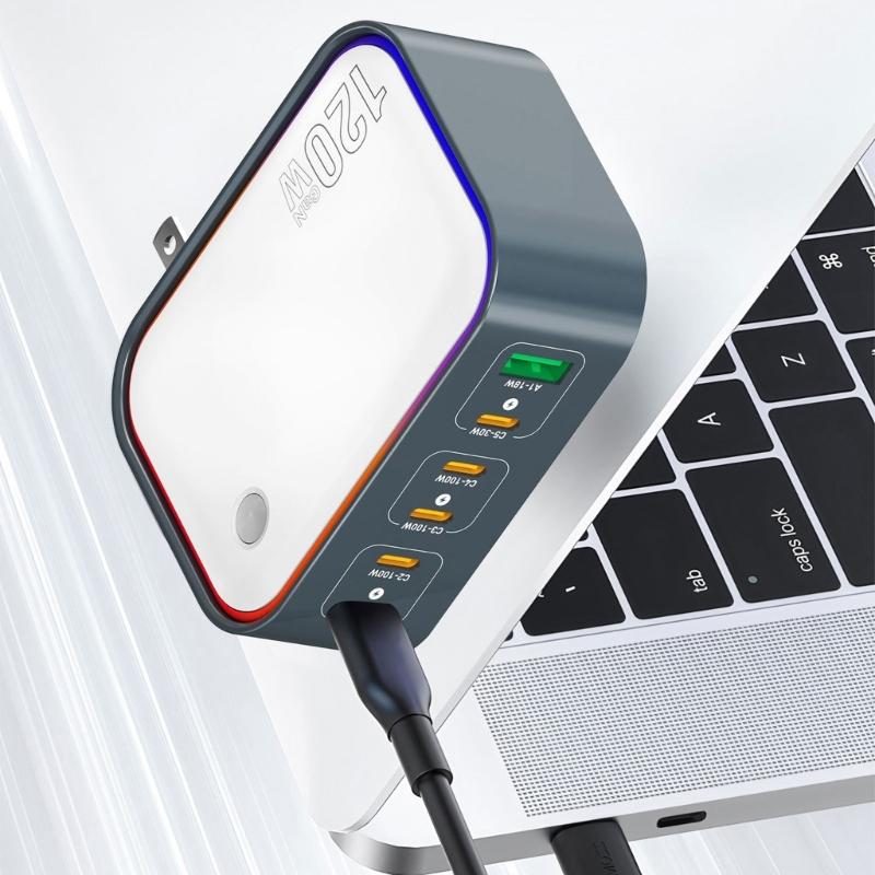 Various Port 120W Charging Station 5C1A Desktop Charging Intelligent Power Distribution Fast Charging Adapter