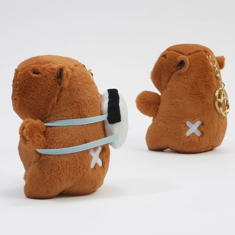 Clearstone Capybara Plush Keychain, Chavimaru Sushi, 18.5cm, Brown