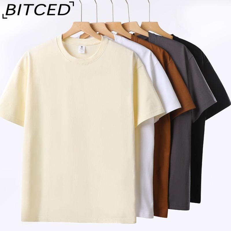 BITCED Cotton Short Sleeve T-shirt Men's Fashion Loose Half Sleeve Shirt Printed Compassionate Shirt