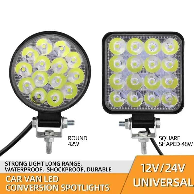 48W Car LED Worklight - MINI 16SMD Round Square 12V Fog Lamp for ATV SUV Off-Road Spotlight