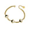 Four-leaf Clover Black and White Shell Diamond Necklace Bracelet Set for Women