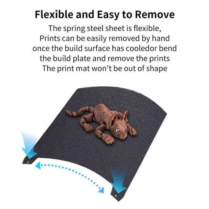 Flexible PEI Steel Sheet Build Plate 370x370mm for K2 Plus Printer Easy Print Removal and High Adhesion In 3D Printing