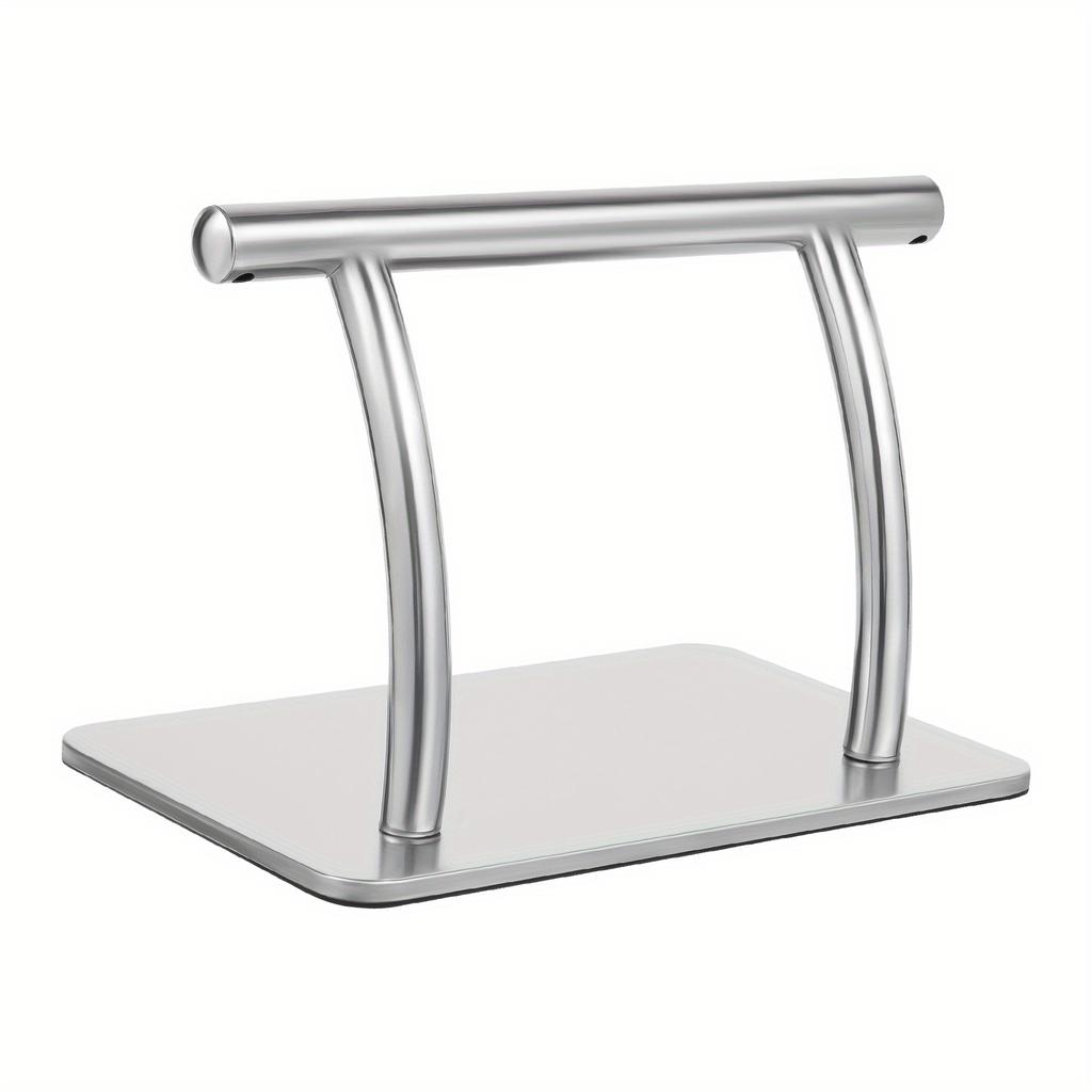 Stainless Steel Footrest – Ergonomic Salon & Home Foot Rest with Anti-Slip Base – 201 Stainless Steel – Silver