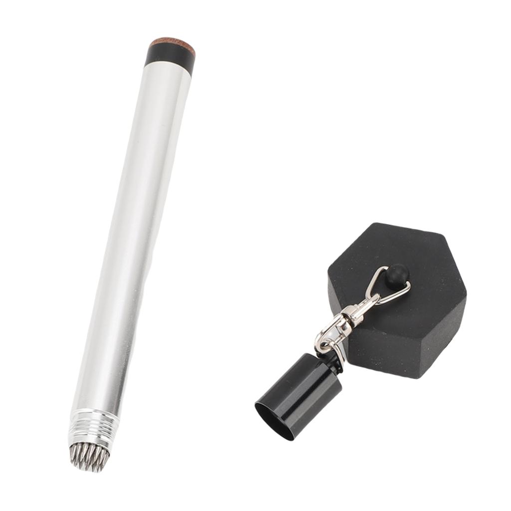 Pool Cue Chalk Holder with Spikes and Cover Metal Chalk Pen for Billiard Stick Tip Repair Octagonal