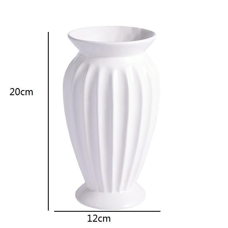 Modern Minimalist Europe Style Ceramic Flower Vase Ornaments Creative Tabletop Flower White Vase Home Christmas Decoration