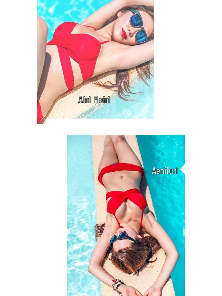 Korea Classic Solid Color Push-up Underwire Bikini Swimsuit - Versatile, Sexy and Slimming for Any Chest Size