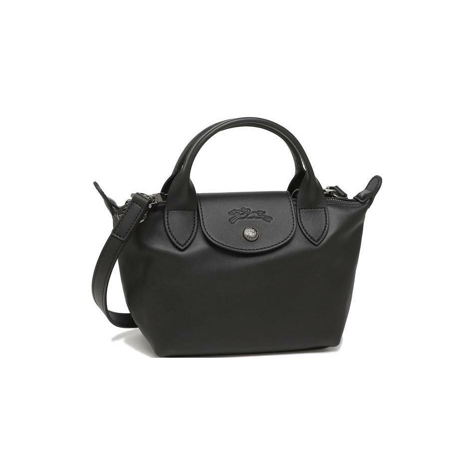 Longchamp Le Pliage Xtra 17 Button Zipper Closure Leather Dumpling Shoulder Tote Mini Women bags Black 1500987001