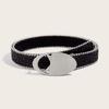 Girl Glittered Waist Belt Street Dance Jeans Belt Decorative Round Buckle