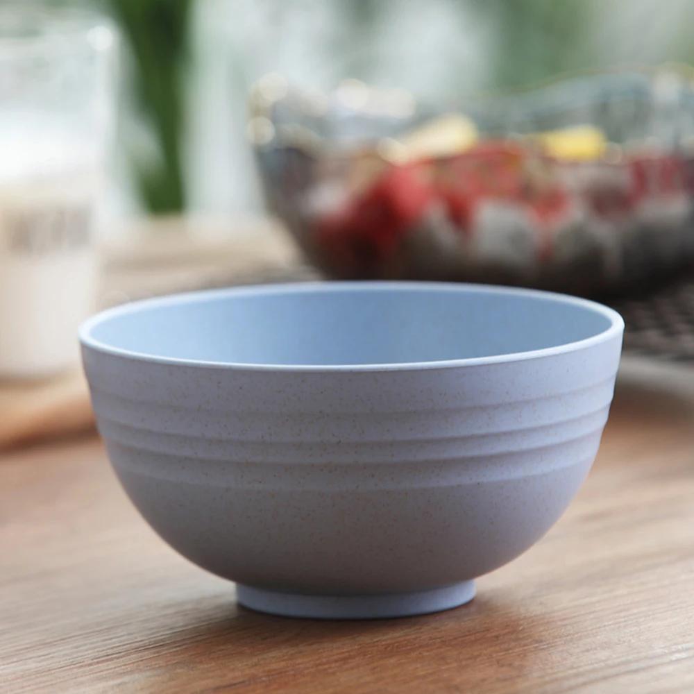 Wheat Straw Anti-Fall Bowl Dinner Bowl Bamboo Fiber Divided Dining Bowl Cartoon Snack Tray Breakfast Dishes Kitchen Tableware