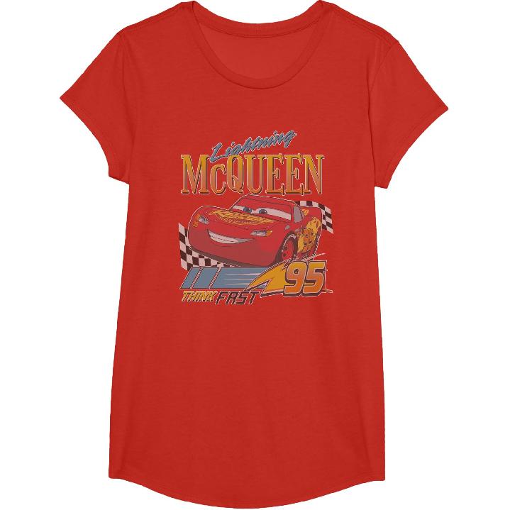 Disney Pixar Cars 2 Lighting Mc Queen Think Fast Portrait T-Shirt