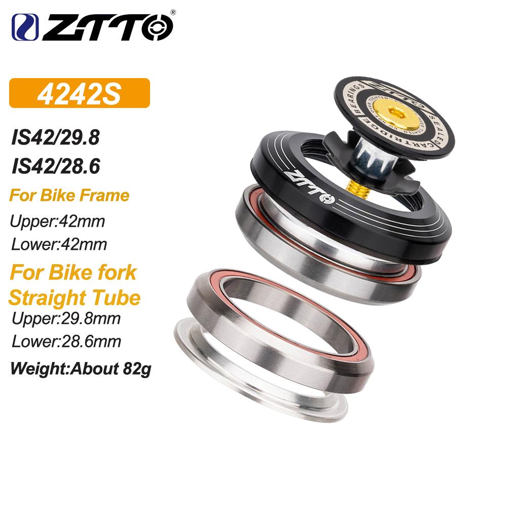 ZTTO MTB Road Bike Internal Threadless Headset SEMI-INTEGRATED CNC Headset 1 1/8"-1 1/2" Sealed Bearing Straight Tapered Fork