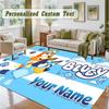 Crystal Velvet Square Rug Custom NameBluey Pattern Non Slip Home Floor Decor Rug