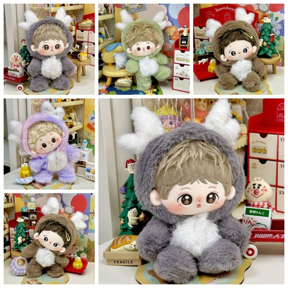 Mini Idol Doll Outfit Cartoon Doll Overall Suit Cute Cotton Doll Clothes for 10cm/20cm Cotton Doll