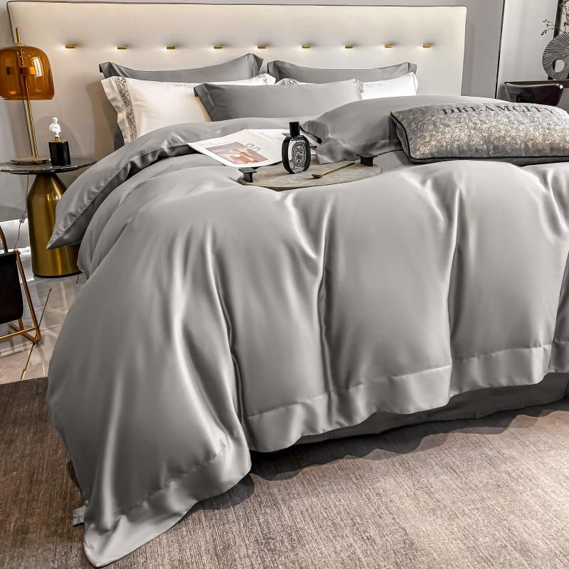 Set de patru piese din bumbac cu capse lungi, 100 de conturi