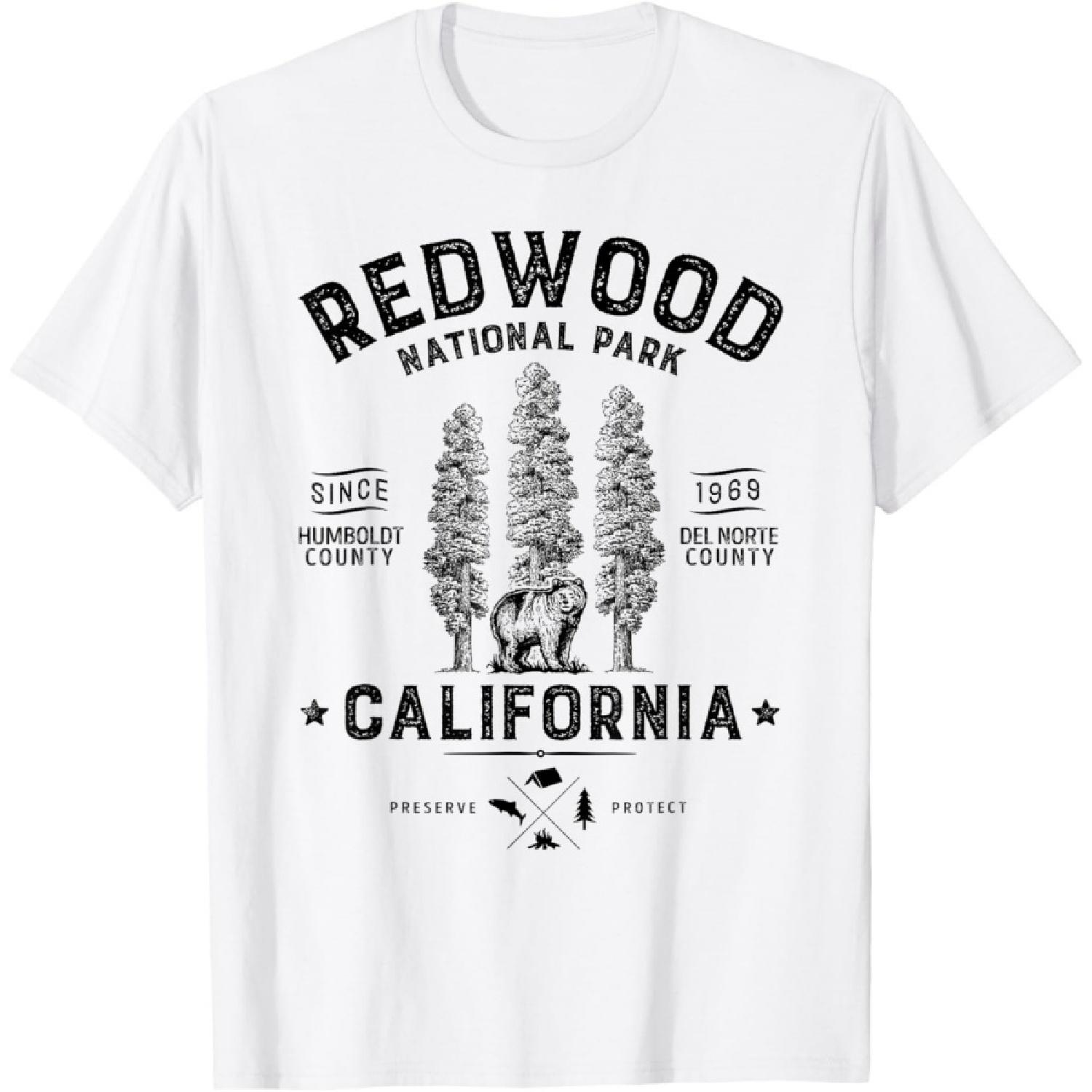 Redwood National Park T Shirt Vintage California Bear Gifts T-Shirt XXXXXL белый