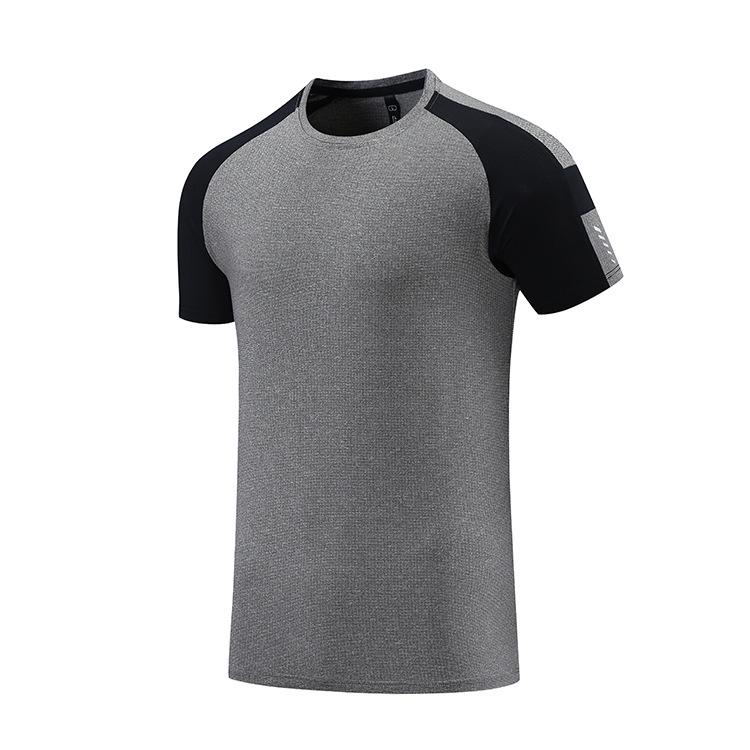 Men's Ice Silk Quick-Dry Crew Neck Sports Tee - Casual, Elastic, Short Sleeve Running Shirt