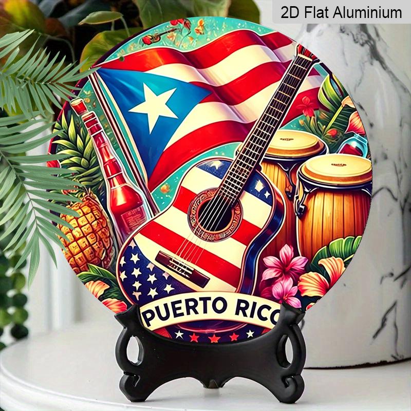 2D Flat, 1pc Round Cinco De Mayo Aluminum Hanging Sign, Colorful Mexican Fiesta Dancing Folk Flower Sombrero Design, Vibrant Metal Wall Decor