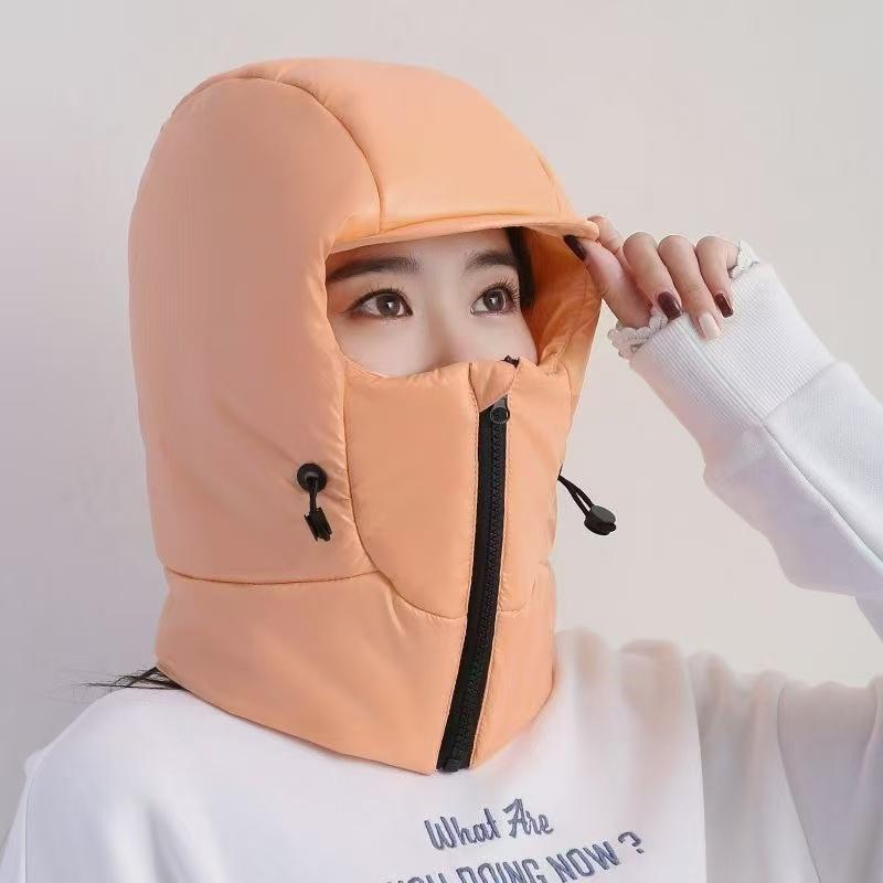 Women Winter Ear Protect Lei Feng Hat Plush Thickened Cycling Waterproof Windproof Cold Proof Pullover Pilot Cap Men Bomber Hats