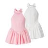 Elegant Women's European & American Style Waist-Cinching Dress with Bow Tie and Puffy Skirt