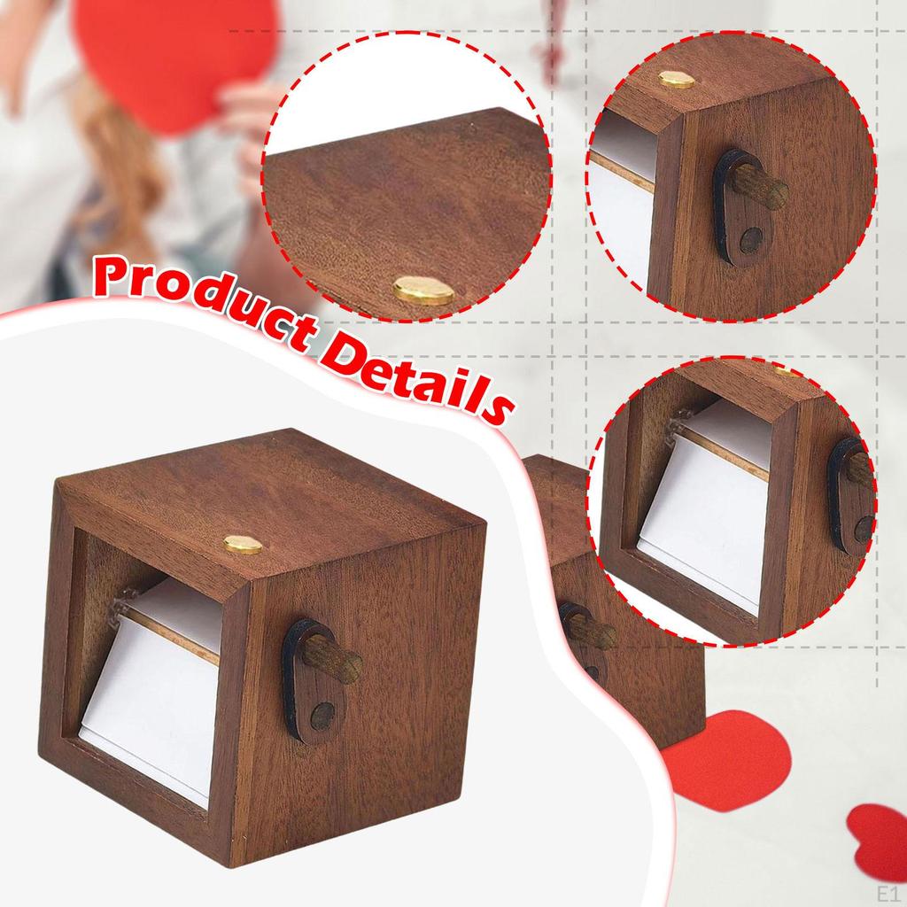 Hand Crank Photo Flip Book 3.9x3.1x3.1inch Creative Versatile for Special Occasions Lightweight Wood