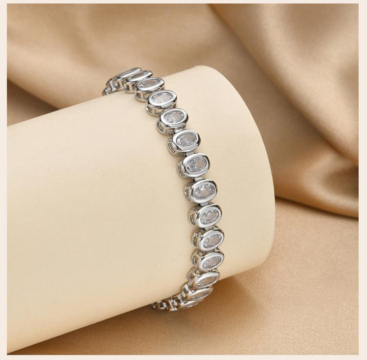 Tennis Bracelet for Women Silver Plated Cubic Zirconia Link Non-tarnish Waterproof Chunky Chain Hip-hop Jewelry Jewelry