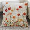 Funda de almohada de floración rica con adorno de flor tridimensional Funda de almohada Decoración de sofá para el hogar Funda de cojín Almohada de mesita de noche