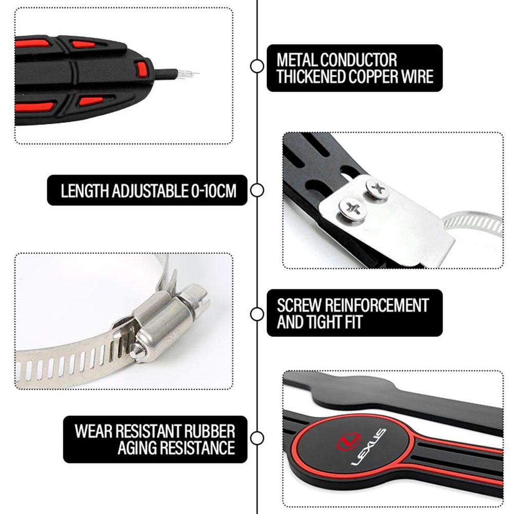Car Anti Static Belt Safety Warning Traction Strip Taxi Truck SUV RV For Lexus CT200h NX300h RX300 RX330 EX300h F Sport IS RX NX