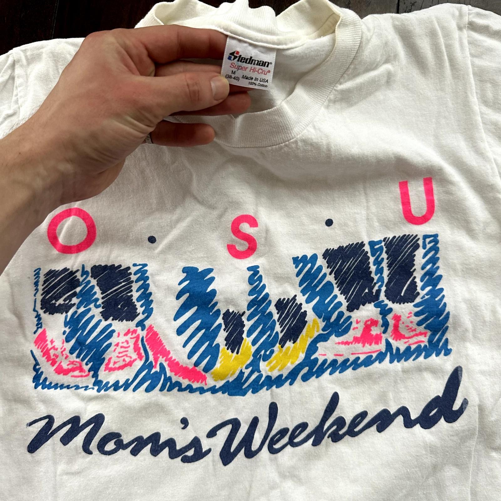 OSU Moms Weekend Vintage T Shirt Single Stitch Express Cool Sneakers Running M