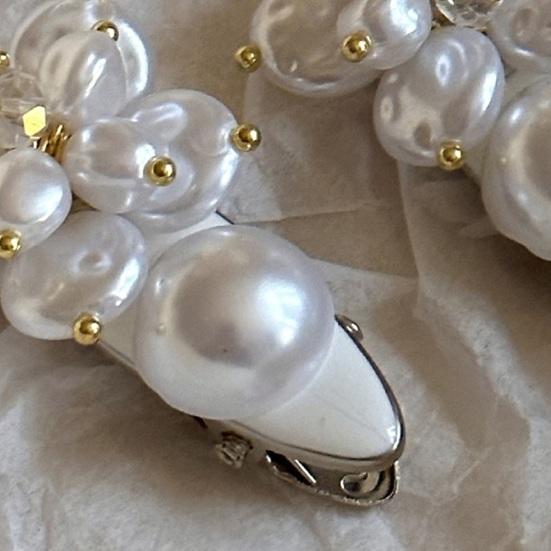 Girl Hairpin Imitation Pearls Flower Shape Hair Pin Full Luster Side Bang Hair Clip Lightweight No Pressure Hair Accessory