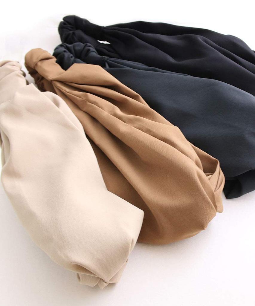 VINGTAINE Cross Turban Simple Hair Headband, Plain, Casual, Sophisticated, Accessory, HB-87-CAM