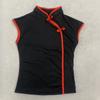 European and American Summer Retro Chinese Style Niche Buckle Women's Slim Fit Cheongsam Collar Top