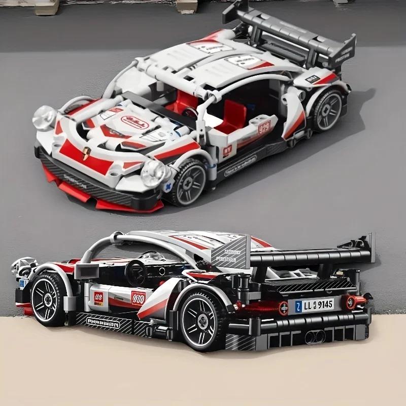 372 Particles White Assembled Building Block Sports Car 6-year-old Boys Like A Toy Gift